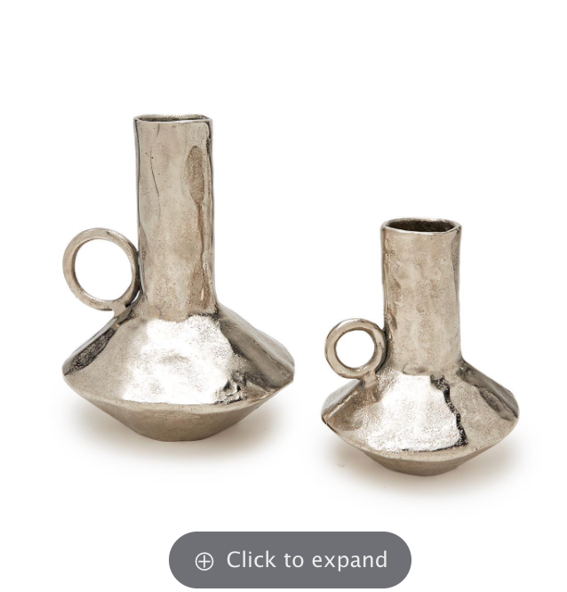 Silver Bucchero Style Handled Vessel - Recycled Aluminum / Large
