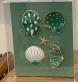 Four Green Shells Acrylic  Box  8"x10"