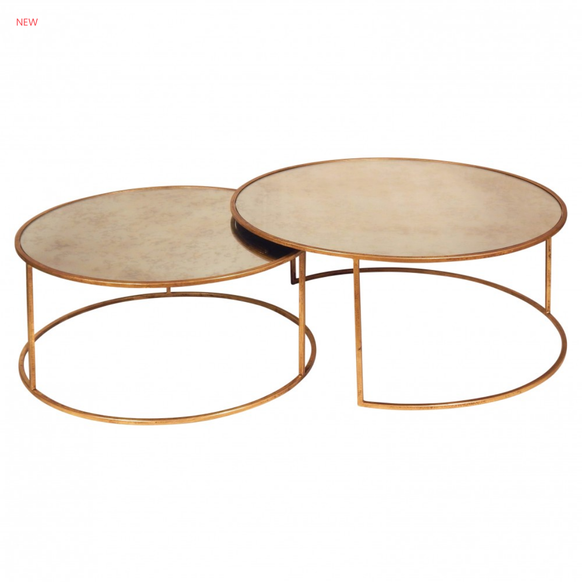 Paris Nesting Coffee Table - Large: 18.5"H x 42"W x 42"D   Small:17"H x 36"W x 36"D