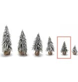 10 1/2" Snow Covered Christmas Tree with Jute Covered Wooden Base