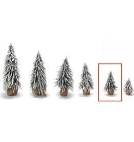 10 1/2" Snow Covered Christmas Tree with Jute Covered Wooden Base