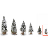 8" Snow Covered Christmas Tree with Jute Covered Wooden Base
