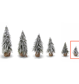 8" Snow Covered Christmas Tree with Jute Covered Wooden Base