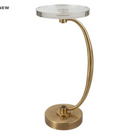 Waveney Drink Table, Brass -  12 W X 24 H X 12 D