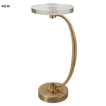 Waveney Drink Table, Brass -  12 W X 24 H X 12 D