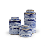 Blue and white canister Large 15.3h x 7.8w