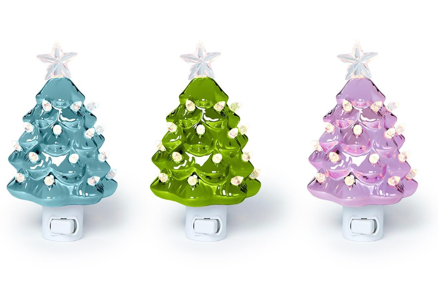Metallic Christmas Tree Nightlight  Asst color