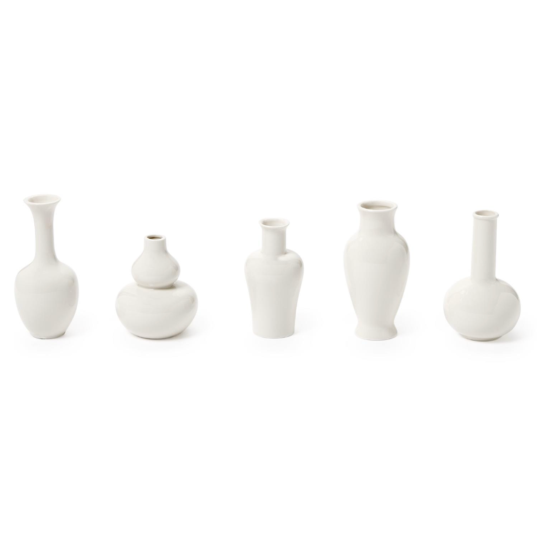 White Vases Traditional Shapes and Sizes