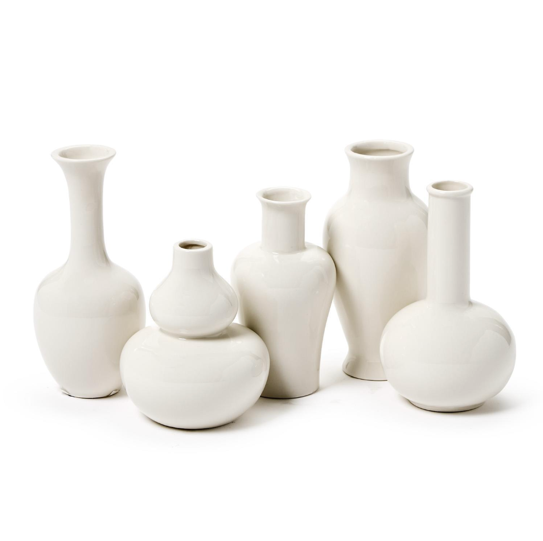 White Vases Traditional Shapes and Sizes