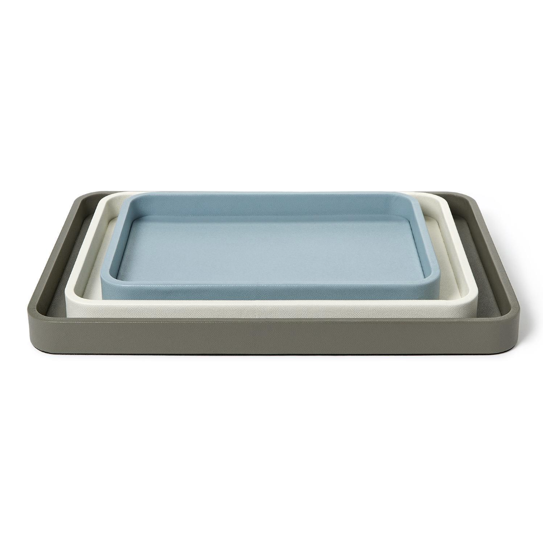 Milano Decorative Oval Tray White  19" W x 13" D x 1 1/2" H
