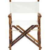 Folding Campaign Director Chair - Antique Tortoise - White W23.6 x D17.7 x H35.8"