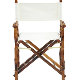 Folding Campaign Director Chair - Antique Tortoise - White W23.6 x D17.7 x H35.8"