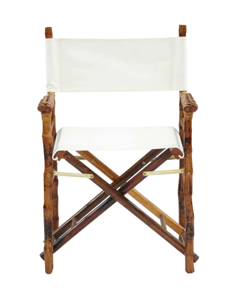 Folding Campaign Director Chair - Antique Tortoise - White W23.6 x D17.7 x H35.8"