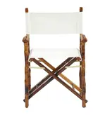 Folding Campaign Director Chair - Antique Tortoise - White W23.6 x D17.7 x H35.8"