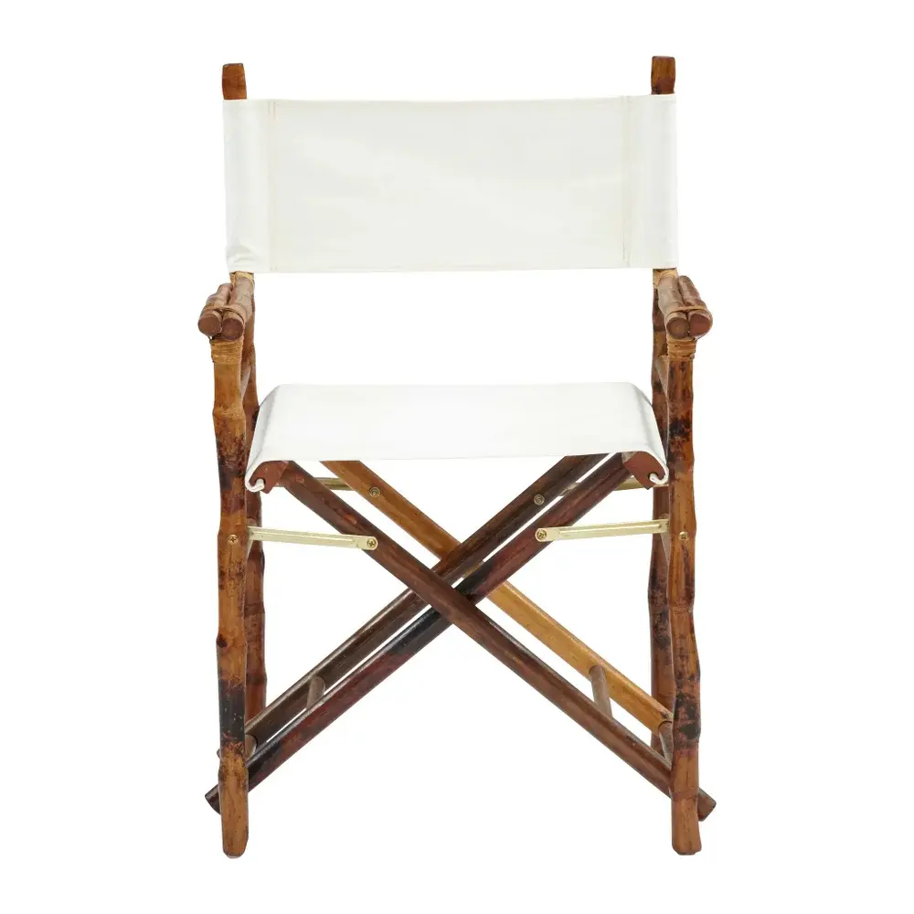 Folding Campaign Director Chair - Antique Tortoise - White W23.6 x D17.7 x H35.8"