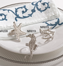 Star Fish Design Napkin Ring Silver