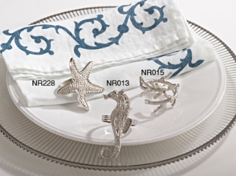 Star Fish Design Napkin Ring Silver