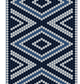 Floor mat 3.2x4.8 Rectangular (19302) navy & white -used in store