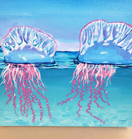 Lovely Blue Jellies on Acrylic 16" x 16"