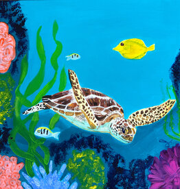 In the Coral Garden  on Acrylic 16" x 16"