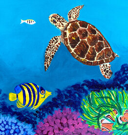 Turtle and Nemo on acrylic 16" x 16"