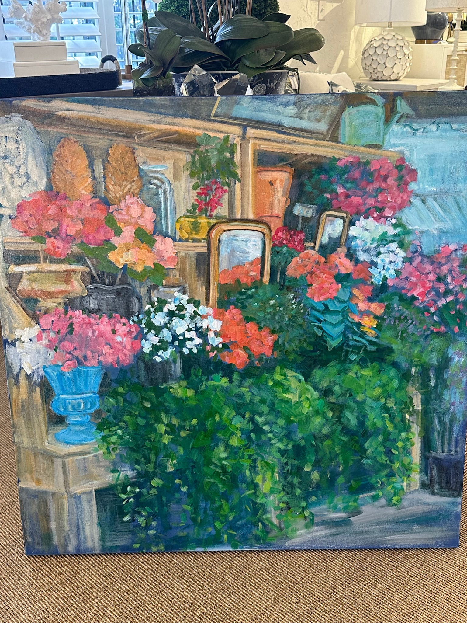 Flower Market 36" x 36" Acrylic on gallery wrapped canvas