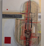 Composition with Double Bass - 40x30/Mixed Media Original