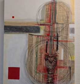 Composition with Double Bass - 40x30/Mixed Media Original