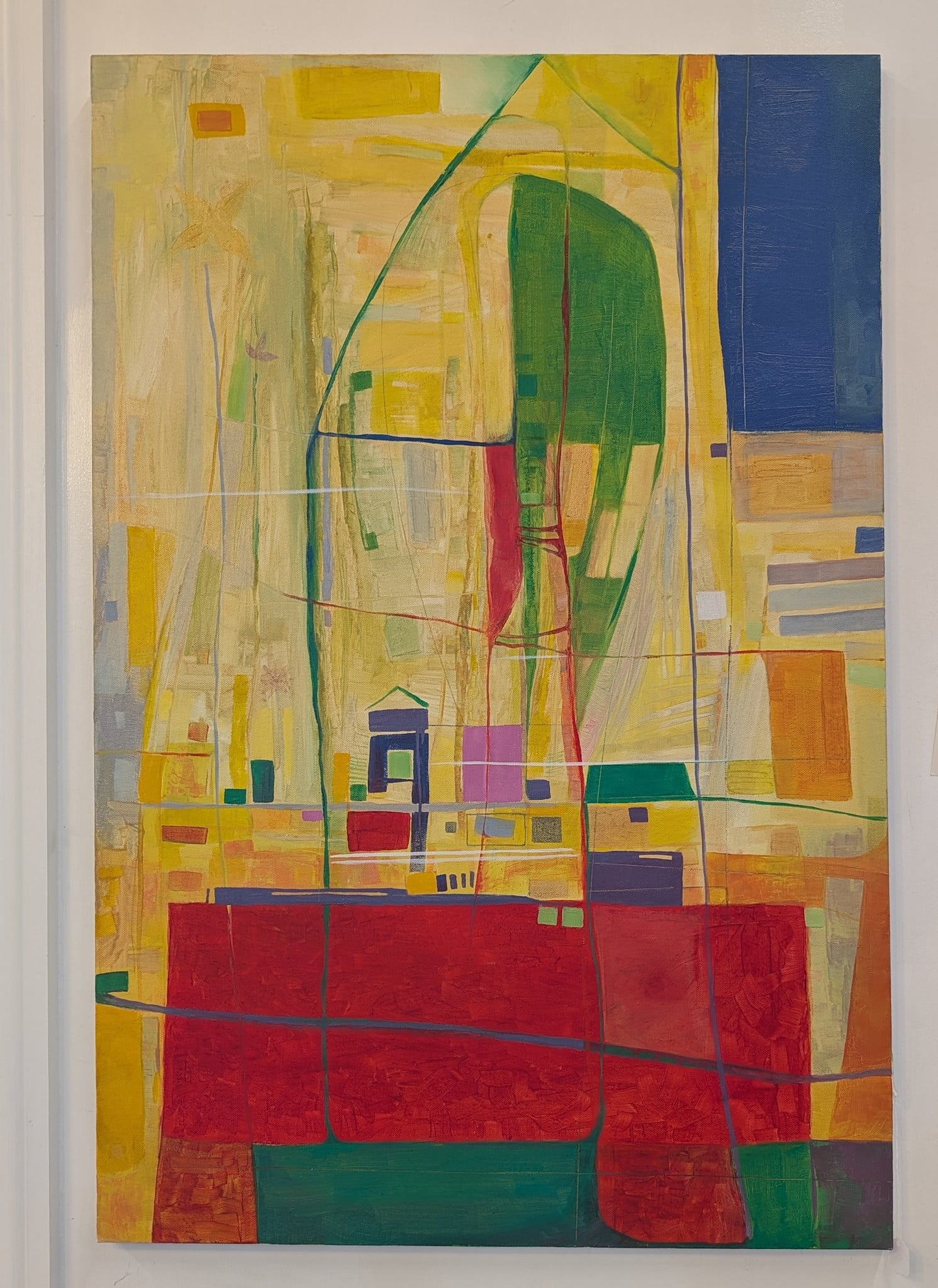 Little Town - 36x24 / Original Oil- mixed media