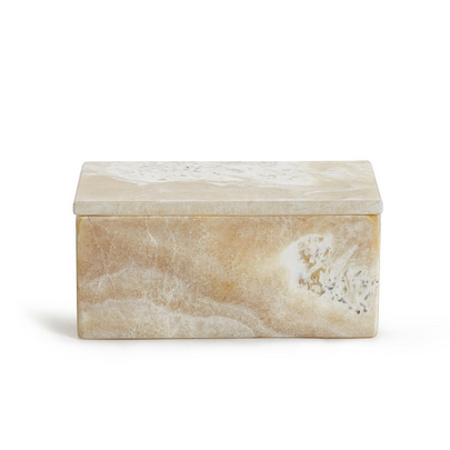 White Onyx Box - 6 1/4" W x 4" D x 3"H