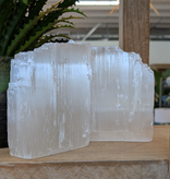 Glaciers S/2 Selenite Crystal Bookend 4" W x 2" D x 6" H