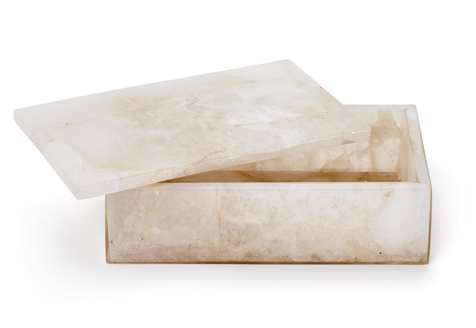 White Quartz Box10" W x 3" D x 2 3/4" H
