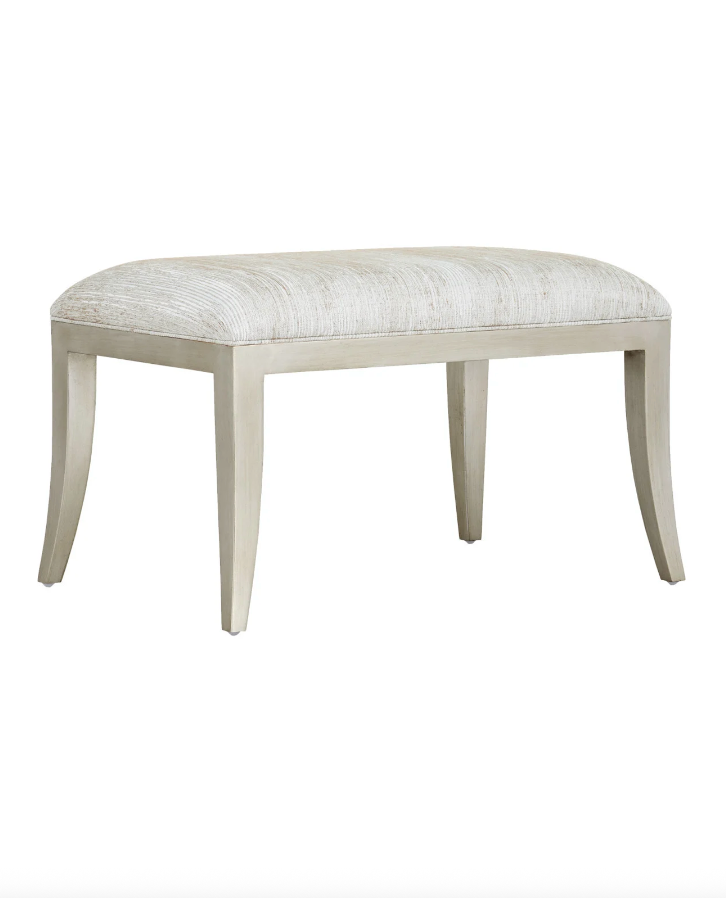 Garson Silver Ottoman, Fresh Files Linen 29.5"w x 19.5"d x 18.8"h