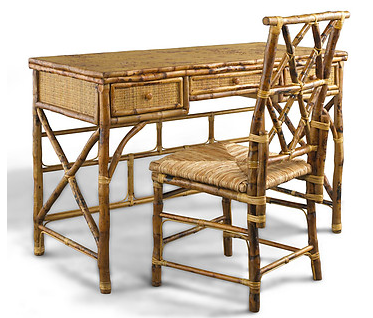 Hampton Desk & Chair Set Antique Tortoise W49" x D23" x H31"