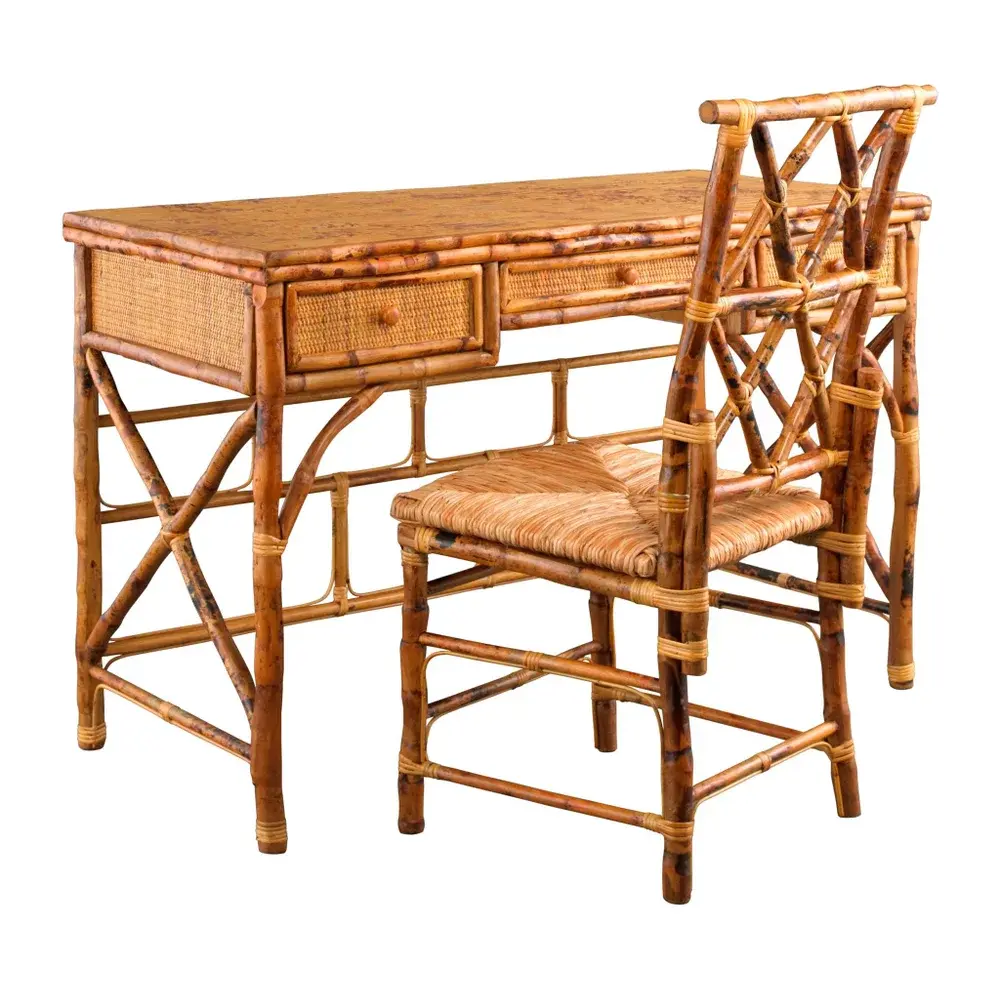 Hampton Desk & Chair Set Antique Tortoise W49" x D23" x H31"