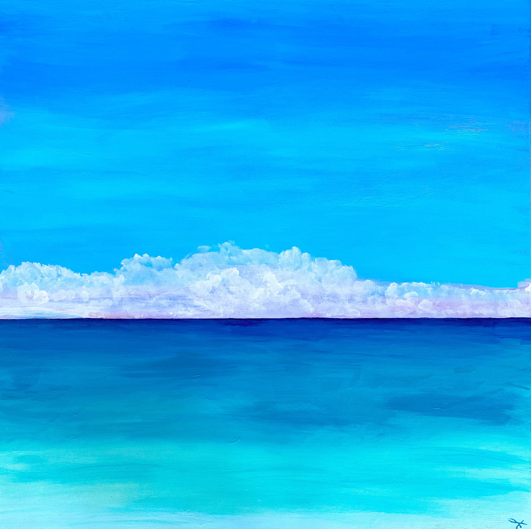 Header Clouds over the Ocean 30" x30" on acrylic