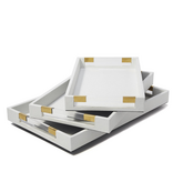 Large White Stingray Decorative Tray 21 3/4" W x 13 1/2" D x 2" H