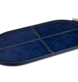 Hayes Leather Tray Oval  19.75"W x  10.75"D / navy