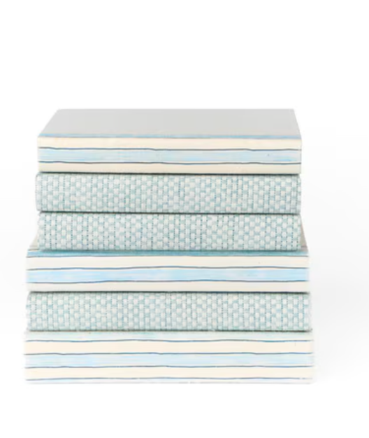 Soft Tide Book Stack Blue 9.5"H