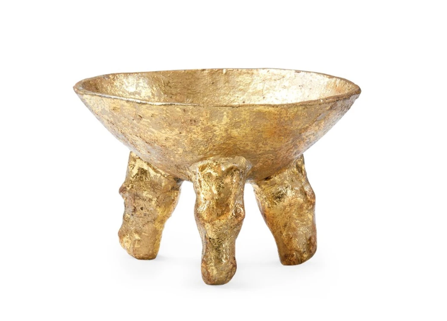 Akai Small Bowl/Gold Leaf 6W x 6D x 4H