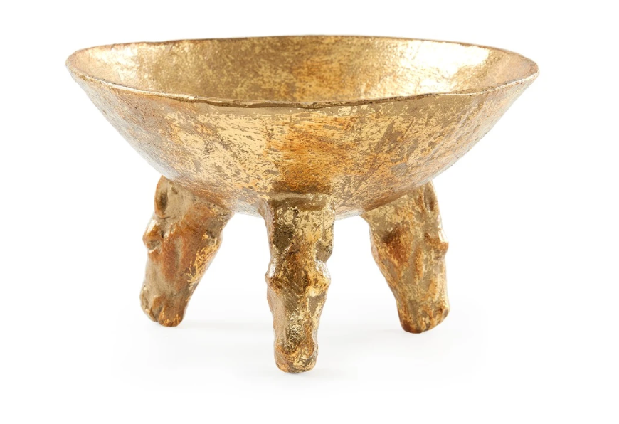 Akai Medium Bowl/Gold Leaf  8W x 8D x 5H