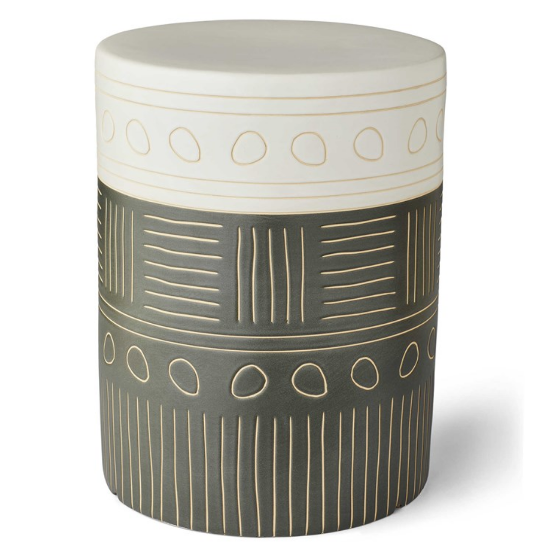 Hieroglyphics Garden Stool -  13 W X 18 H X 13 D