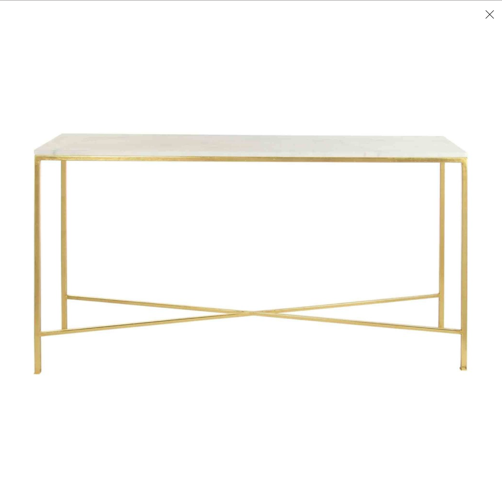 Vermont Console ln(Royal Gold),(Carrera Marble Top) 34"H x 60"L x 15"D