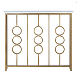 Ringlet Console ln(Royal Gold),(Carrera Marble) 31"H x 37"W x 8"D