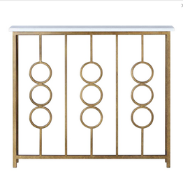 Ringlet Console ln(Royal Gold),(Carrera Marble) 31"H x 37"W x 8"D