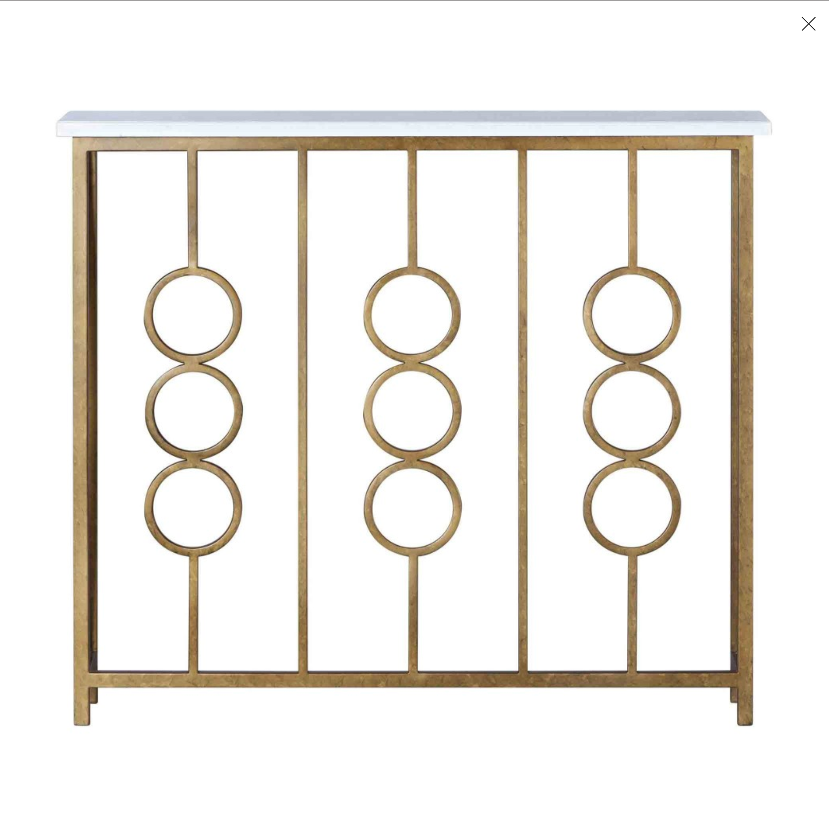 Ringlet Console ln(Royal Gold),(Carrera Marble) 31"H x 37"W x 8"D