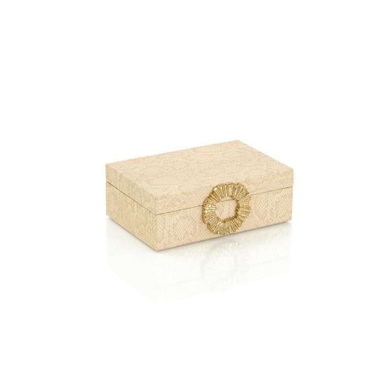 Dazzle Vegan Snakeskin Box Small  3"H X 9"W X 6"D