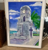 Palm Beach Clock Tower Print 16"H x13"W