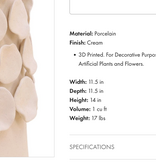 Calypso Vase Cream Small 14"
