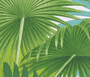 Palm Fronds White Paper Cocktail Napkins